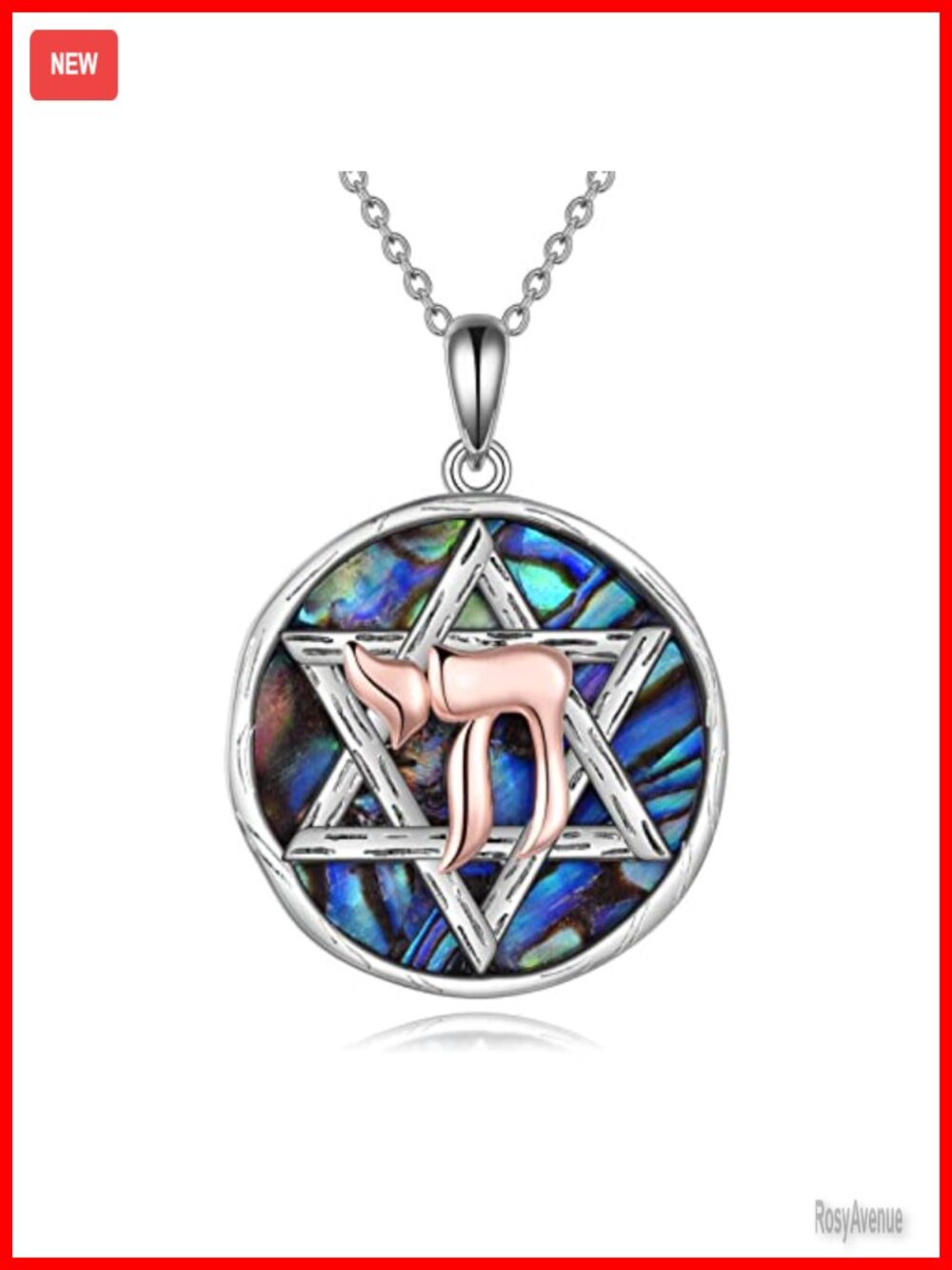 Sterling Silver Star of David Chai Necklace Jewish Pendant 18 in Chain